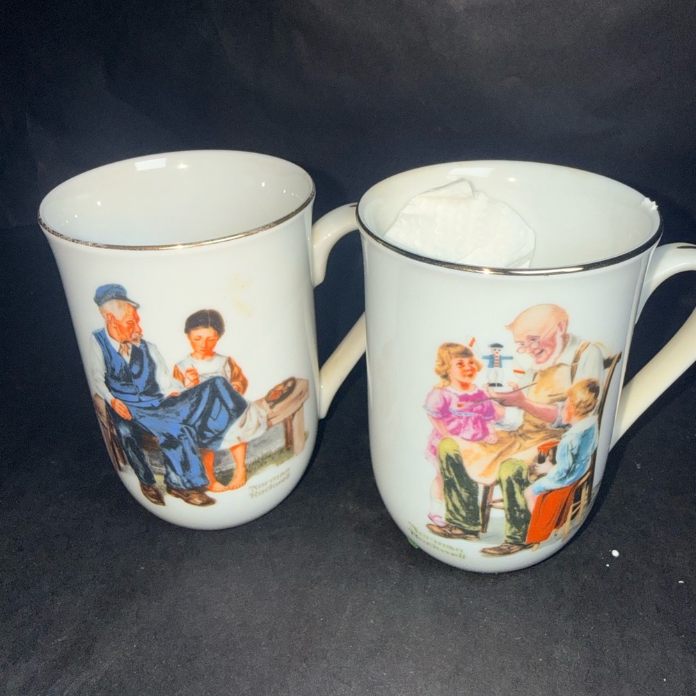 Vintage Collectible‎ Porcelain  |Gold Trim Art Scene Mug 24k gold trim